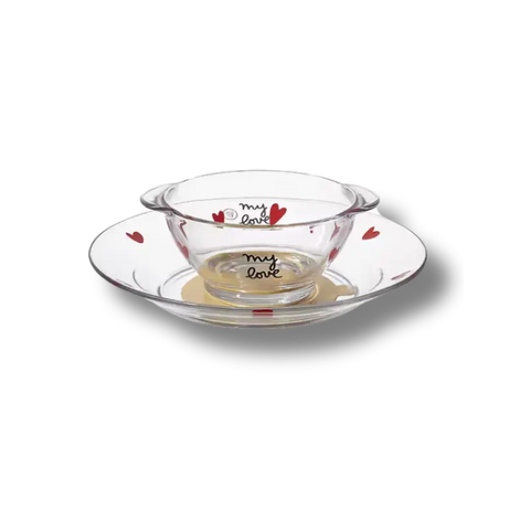 Set Duralex (assiette et bol) - Coeurs (+ ventouse) Le Biberon Français - Blossom Care