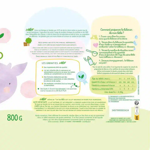 Lait Chèvre 1er âge 0 à 6 mois 800g Junéo - Blossom Care
