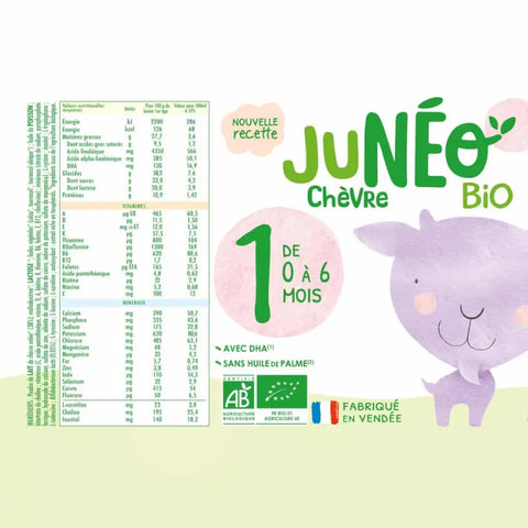 Lait Chèvre 1er âge 0 à 6 mois 800g Junéo - Blossom Care