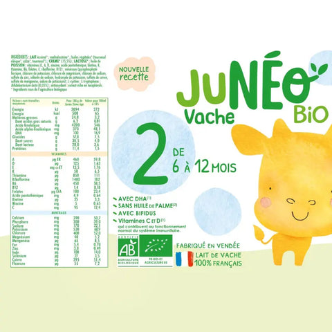 Lait Vache 2ème âge 6 à 12 mois 800g Junéo - Blossom Care