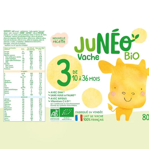 Lait Vache 3ème âge dès 10 mois 800g Junéo - Blossom Care