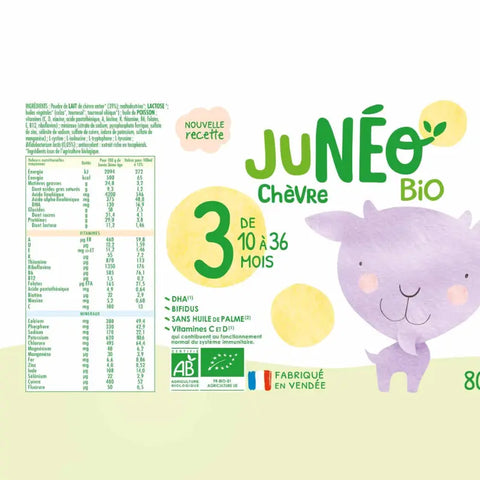 Lait Chèvre 3ème âge dès 10 mois 800g Junéo - Blossom Care