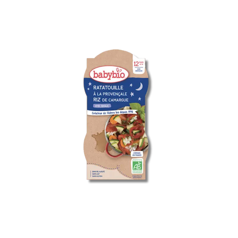 Bonne Nuit Ratatouille Riz Basilic 12 mois 2 x 200 g Babybio - Blossom Care