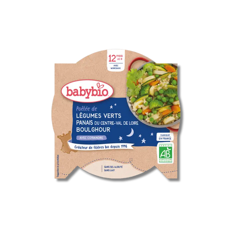 Bonne Nuit Légumes verts Panais Boulghour 12 mois 230g Babybio - Blossom Care