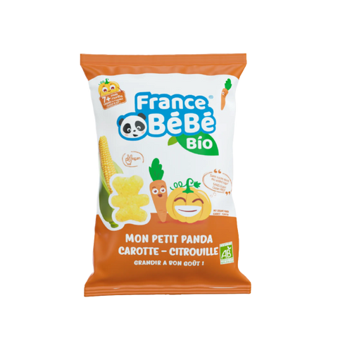 Petits Pandas de maïs à Carotte & Citrouille bio 8 mois 30g France Bébé