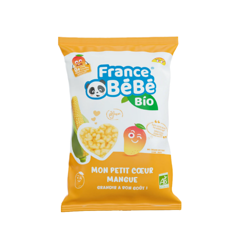Petits Cœurs de maïs Mangue bio 8 moix 30g France Bébé