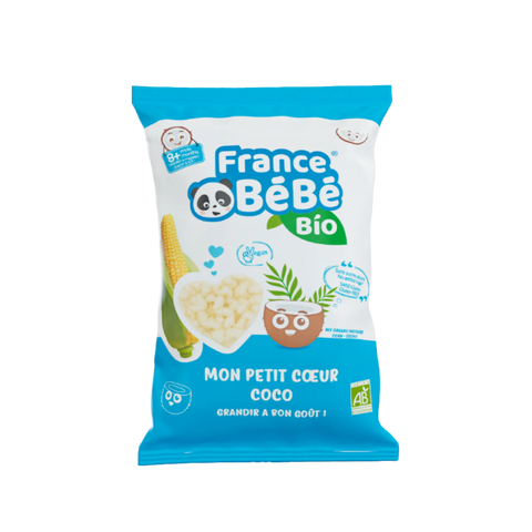 Petits cœurs de maïs à la noix de coco bio 8 mois 30g France Bébé
