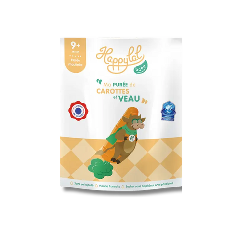 Ma purée de carottes et veau 9 mois 190g Happylal Baby - Blossom Care