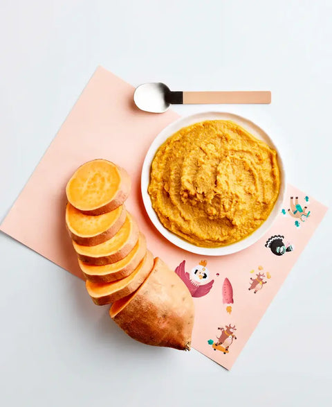 Mon mouliné de patates douces et poulet 12 mois 220g Happylal Baby - Blossom Care