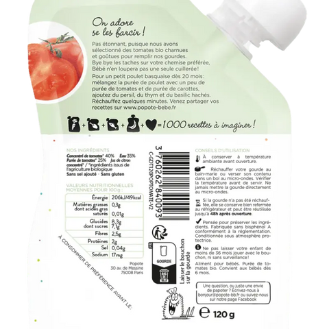 La Tomate Bio 4/6 mois 120g Popote - Blossom Care
