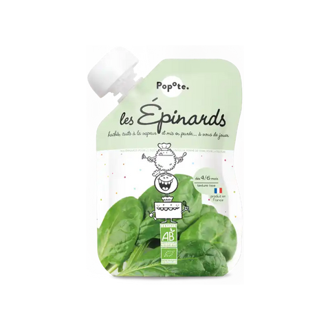 Les Épinards Bio 4/6 mois Bio 120g Popote - Blossom Care