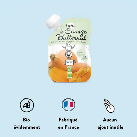 La Courge Butternut Bio 4/6 mois Bio 120g Popote - Blossom Care