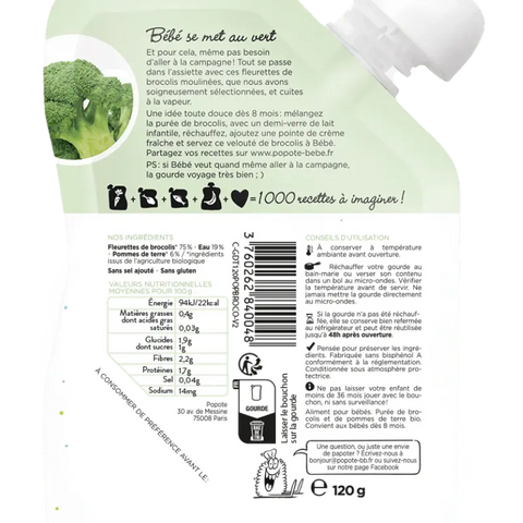 Le Brocoli Bio 4/6 mois 120g Popote - Blossom Care
