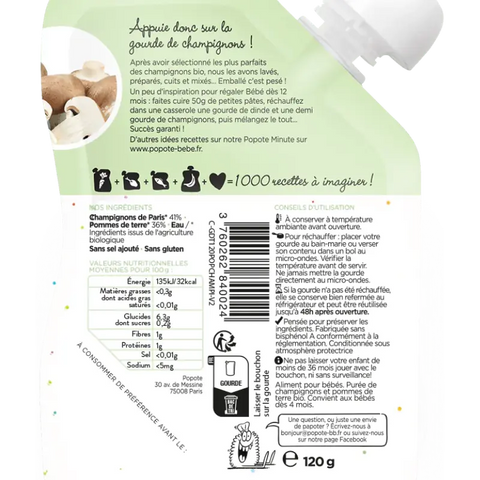 Les Champignons Bio 4/6 mois 120g Popote - Blossom Care