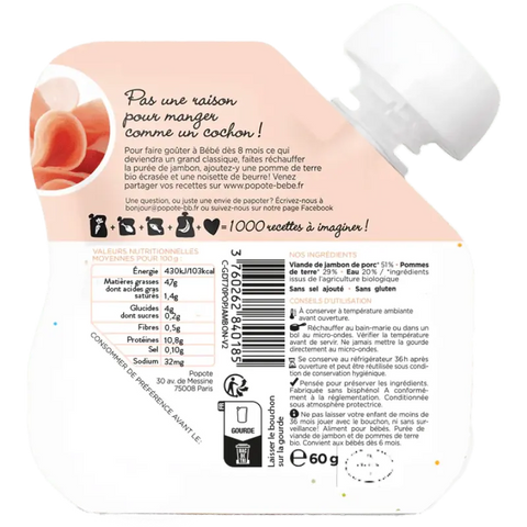 Le Jambon Bio 4/6 mois mois 60g Popote - Blossom Care
