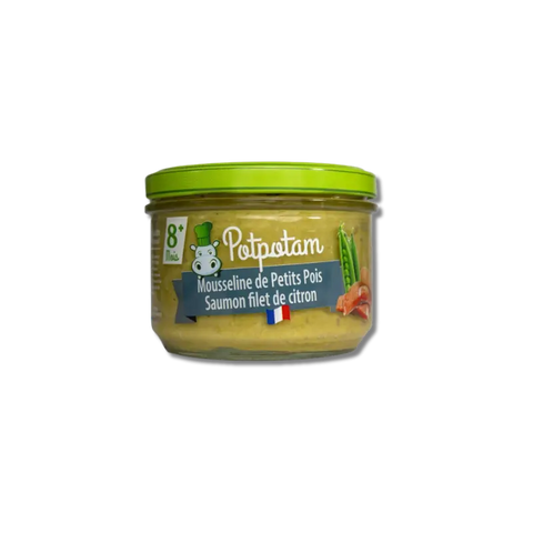 Mousseline Petits Pois Saumon 8 mois 180 g Potpotam - Blossom Care