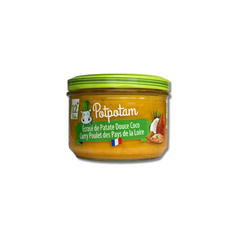 Écrasé Patate Douce Coco Curry Poulet 12 mois 200 g Potpotam - Blossom Care