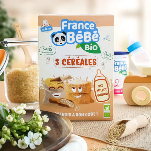 3 céréales 4 mois 200 g France Bébé - Blossom Care