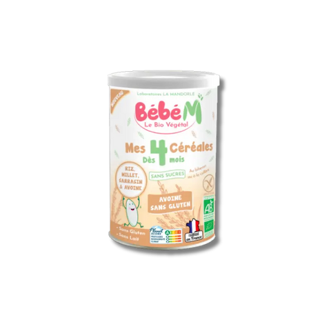 Mes 4 céréales (Avoine sans gluten) 4 mois 220g Bébé M La Mandorle
