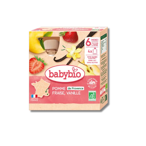 Pomme Fraise Vanille 6 mois 4x90g Babybio - Blossom Care