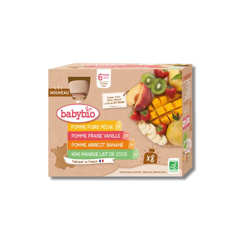 Multiparfums fruits 6 mois 8x90g Babybio - Blossom Care