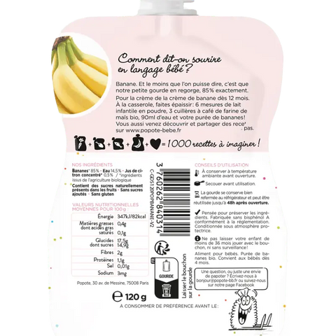 La Banane Bio 4/6 mois 120g Popote