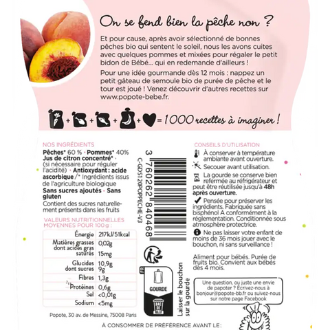 La Pêche Bio 4/6 mois 120g Popote - Blossom Care