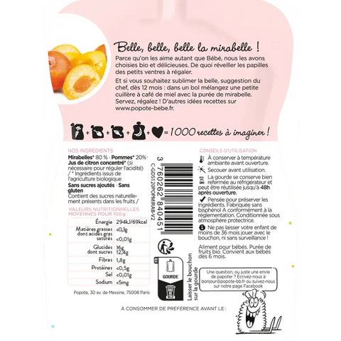 La Mirabelle Bio 4/6 mois 120g Popote - Blossom Care