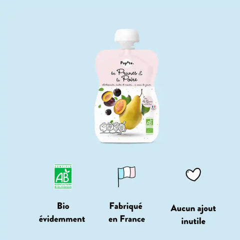 Les Prunes et La Poire Bio 4/6 mois 120g Popote - Blossom Care