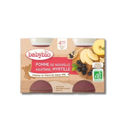 Pomme Myrtille 4 mois 2x130g Babybio - Blossom Care