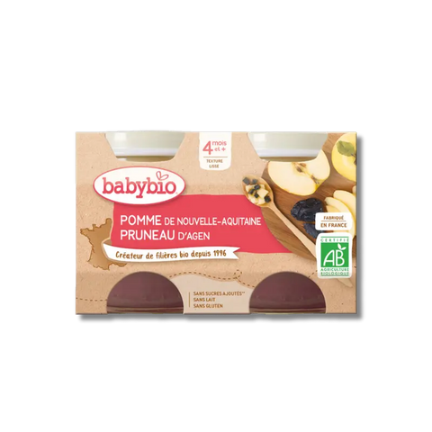 Pomme Pruneau d'Agen 4 mois 2x130g Babybio - Blossom Care