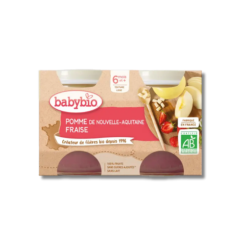 Pomme Fraise 6 mois 2x130g Babybio - Blossom Care