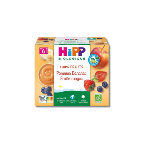 Pommes Bananes Fruits Rouges 6 mois 4x100g HiPP - Blossom Care