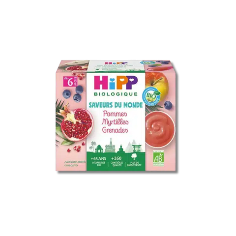 Grenades Pommes Myrtilles 6 mois 4x100g HiPP - Blossom Care