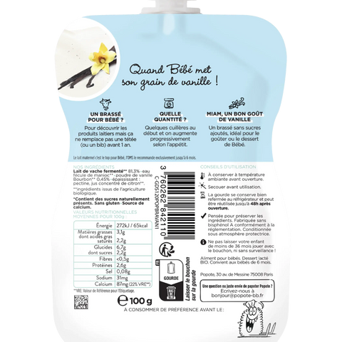 Le Brassé Vanille Bio 6 mois 100g Popote - Blossom Care