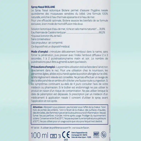 Spray nasal : formule 100% naturelle Biolane - Blossom Care