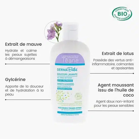 Douceur lavante - Gel lavant bébé sans savon 250 ml Laboratoires Téane - Blossom Care