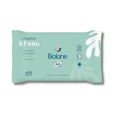 Lingettes à l'eau certifiées BIO Biolane x54 - Blossom Care