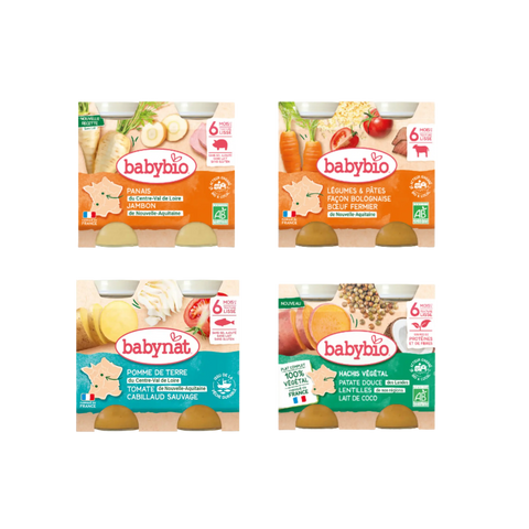 Pack 1 semaine repas du midi avec plat végétarien 6 mois Babybio - Blossom Care