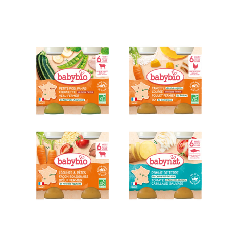 Pack 1 semaine repas du midi 6 mois Babybio - Blossom Care