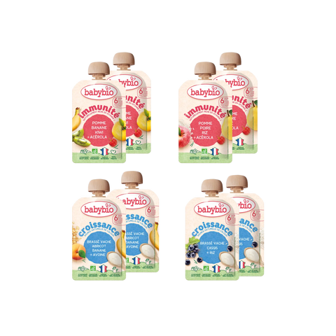 Pack Immunité & Croissance x8 gourdes 100g dÚs 6 mois Babybio - Blossom Care