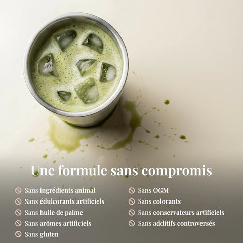 Complément alimentaire Powerfull Matcha Isis Superfood, poudre de matcha vert pour vitalité et concentration, dans un pot.