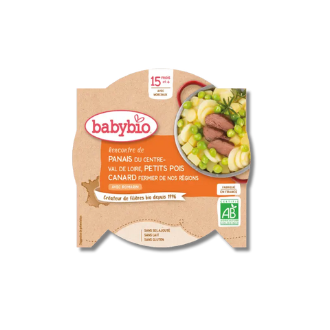 Panais du Centre-Val de Loire Petits pois Canard fermier de nos Régions 15 mois 260g Babybio - Blossom Care