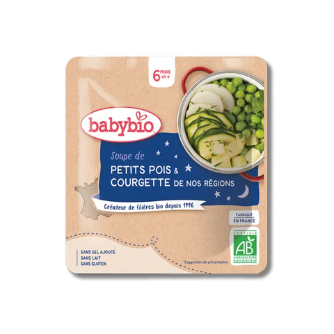 Bonne Nuit Soupe Petits pois Courgette 6 mois 190g Babybio