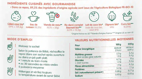 Mon risotto de céléri-rave et veau 12 mois 220g Happylal Baby