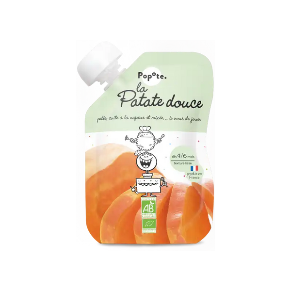 Popote Purée Patate Douce Bio 120g - Dès 4-6 Mois, Sans Additifs, Cuite à La Vapeur