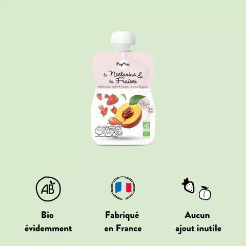 La Nectarine et Les Fraises Bio 4/6 mois 120g Popote