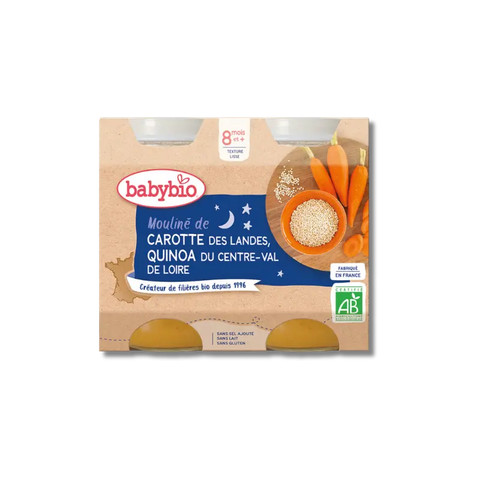 Bonne Nuit Mouliné Carotte Quinoa 8 mois 2x200 g Babybio