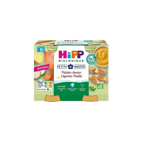 Patates douces Légumes Poulet 8 mois 2x190g HiPP