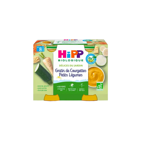 Gratin de courgettes &  Petits légumes 8 mois 2x190g HiPP